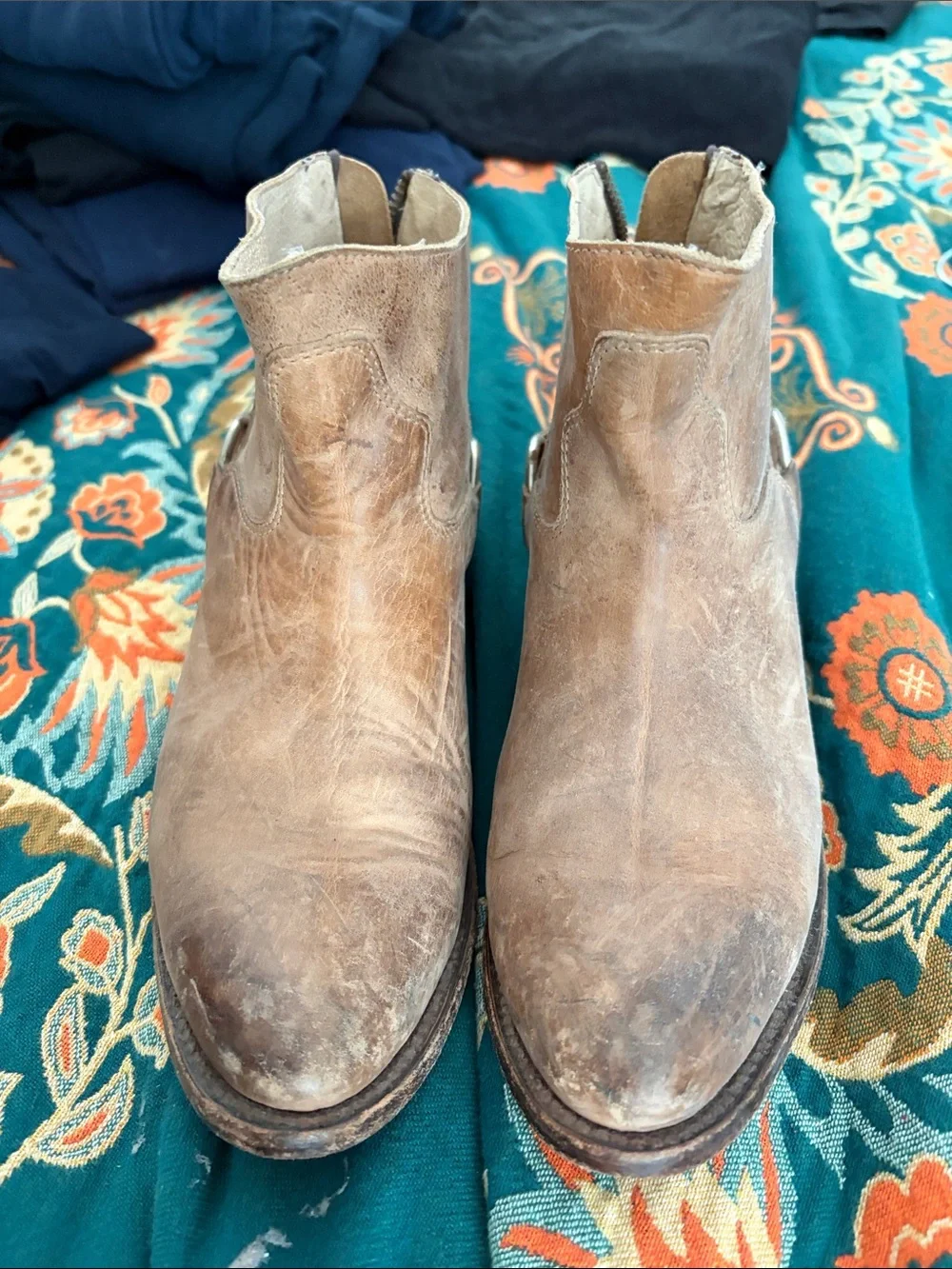 Women’s Brown Leather Booties Rustic Tan